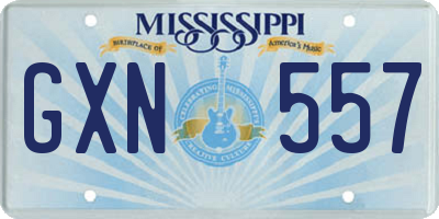 MS license plate GXN557