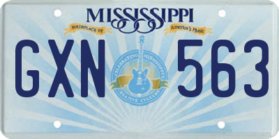 MS license plate GXN563