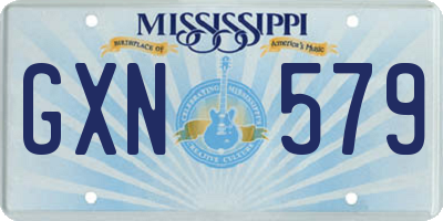 MS license plate GXN579