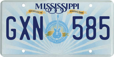 MS license plate GXN585