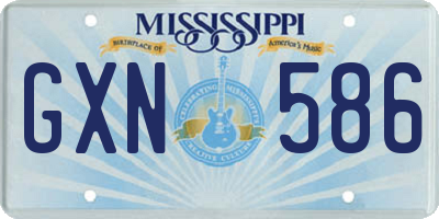 MS license plate GXN586