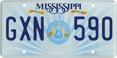 MS license plate GXN590