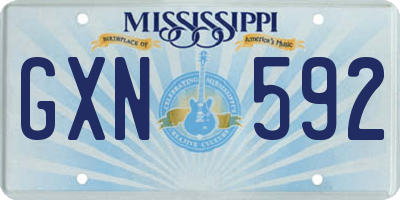 MS license plate GXN592