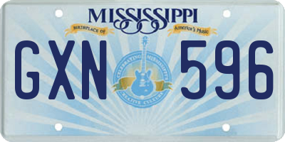 MS license plate GXN596
