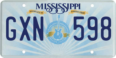 MS license plate GXN598