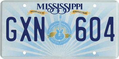 MS license plate GXN604