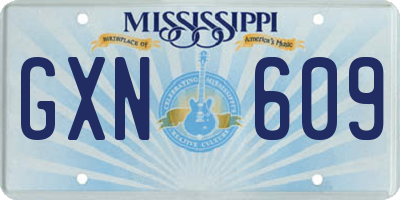 MS license plate GXN609
