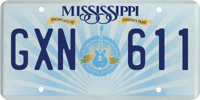 MS license plate GXN611