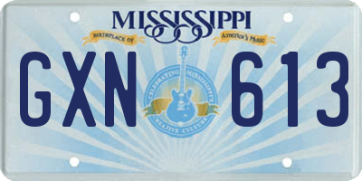 MS license plate GXN613