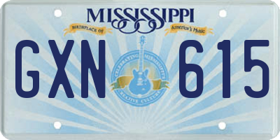 MS license plate GXN615