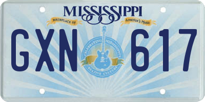 MS license plate GXN617