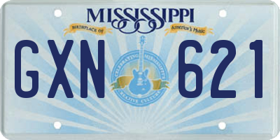 MS license plate GXN621