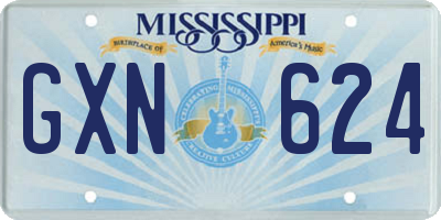 MS license plate GXN624