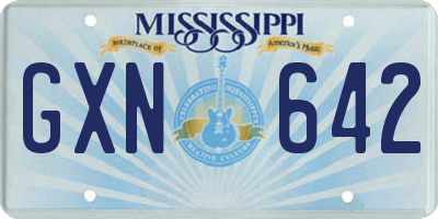 MS license plate GXN642