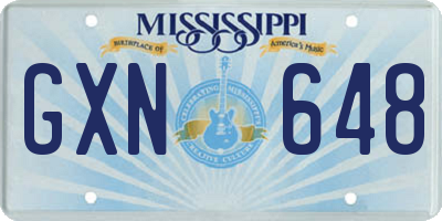MS license plate GXN648