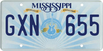 MS license plate GXN655