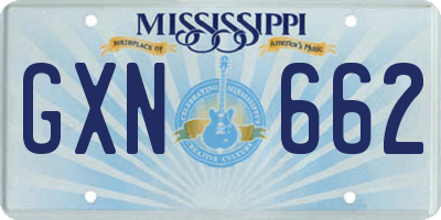 MS license plate GXN662