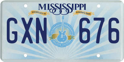 MS license plate GXN676