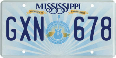 MS license plate GXN678