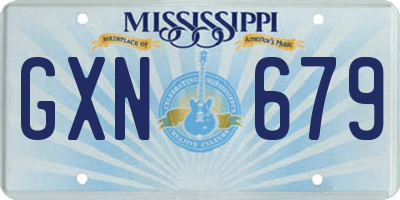 MS license plate GXN679