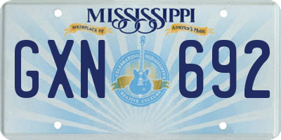 MS license plate GXN692