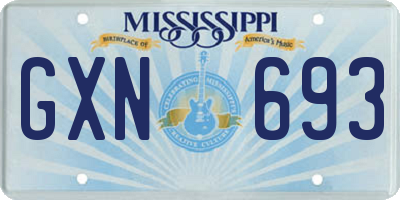 MS license plate GXN693