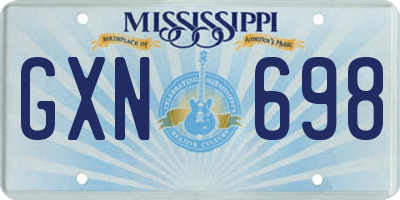 MS license plate GXN698