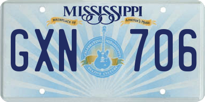 MS license plate GXN706