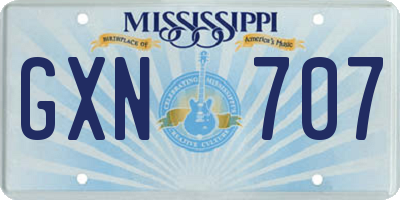 MS license plate GXN707