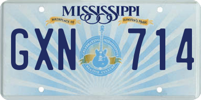 MS license plate GXN714