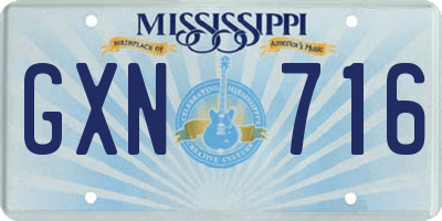 MS license plate GXN716