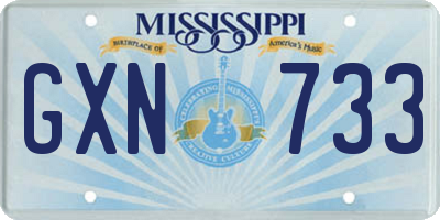 MS license plate GXN733