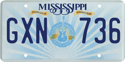 MS license plate GXN736