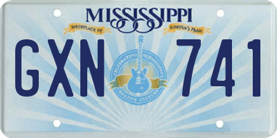 MS license plate GXN741
