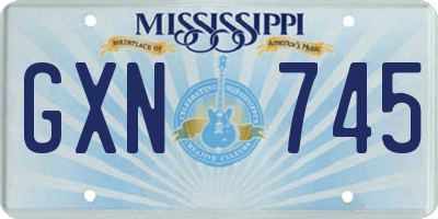 MS license plate GXN745
