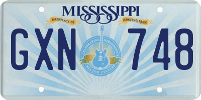 MS license plate GXN748