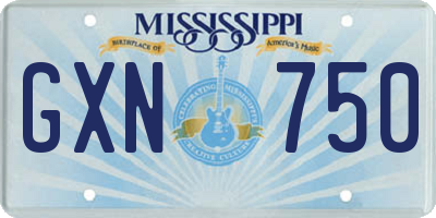 MS license plate GXN750