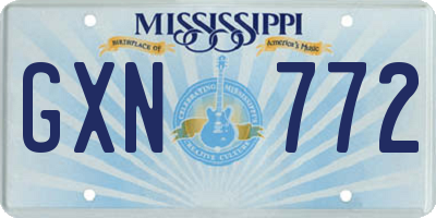 MS license plate GXN772