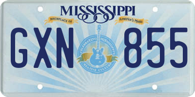 MS license plate GXN855
