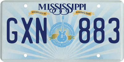 MS license plate GXN883