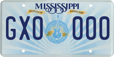 MS license plate GXO000