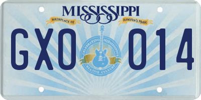 MS license plate GXO014