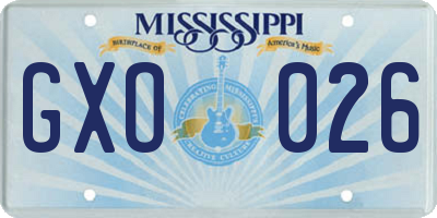 MS license plate GXO026