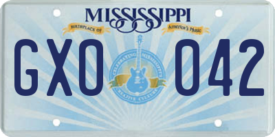 MS license plate GXO042