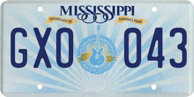 MS license plate GXO043