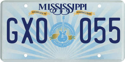 MS license plate GXO055