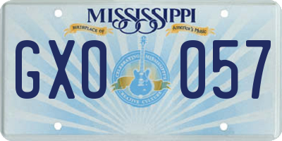 MS license plate GXO057