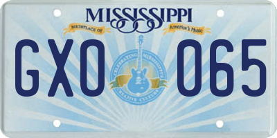 MS license plate GXO065