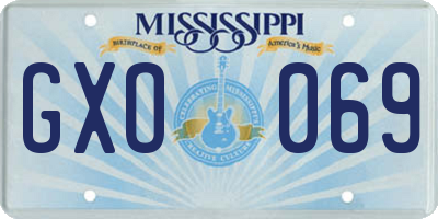 MS license plate GXO069