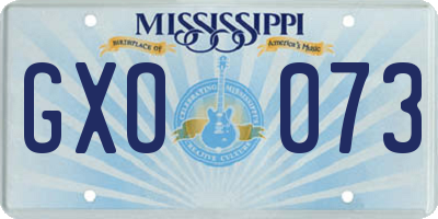 MS license plate GXO073